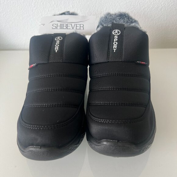 SHIBEVER Women’s Winter Snow Boots with Grey Fur Trim Size 8.5 - Picture 2 of 4